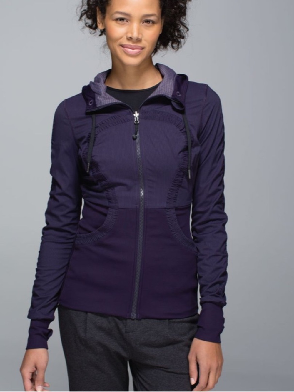 GUC Lululemon Women’s Dance Studio Reversible Jacket Black Grape Purple- Size 10